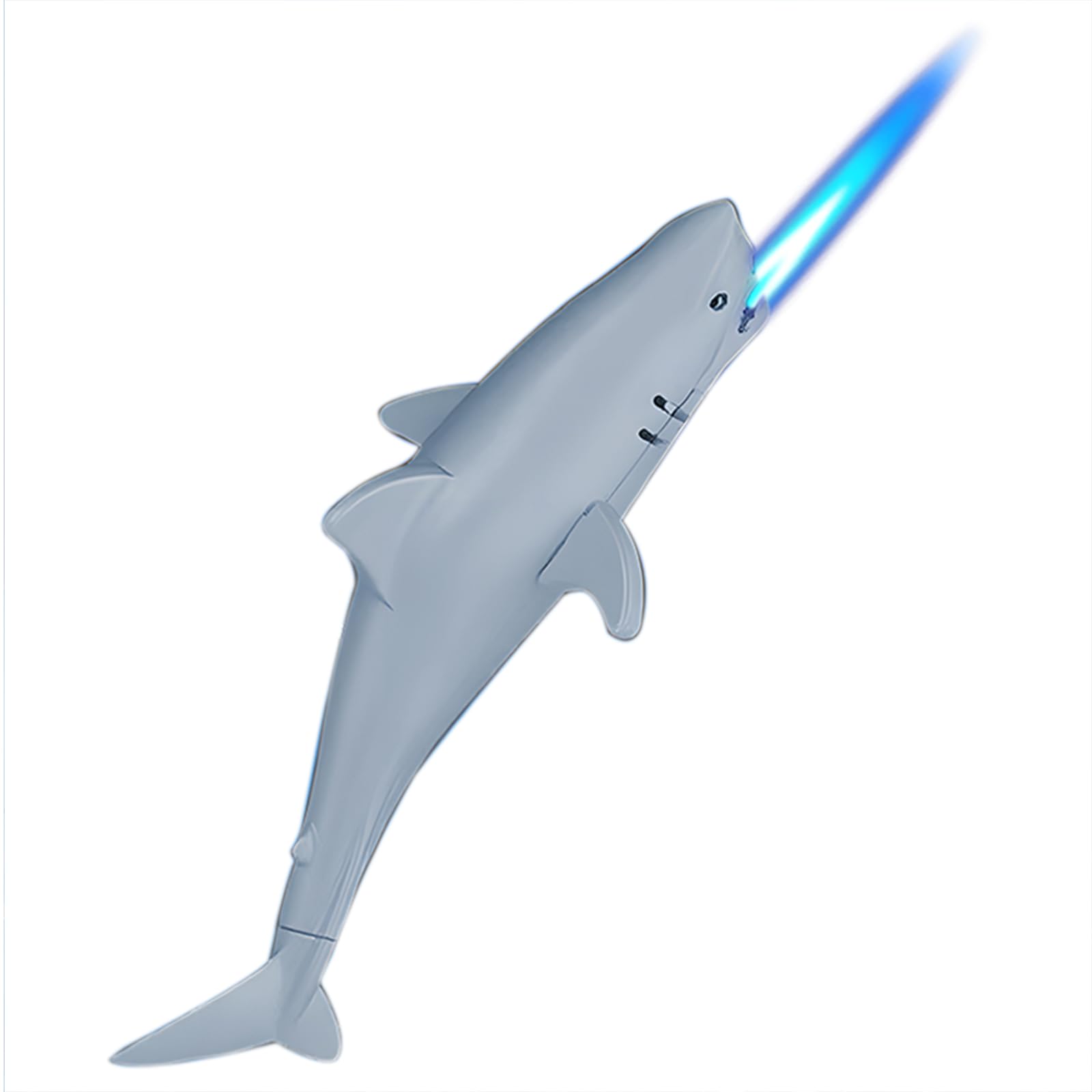 Torch Lighter – Fun Fish Shape Refillable Butane Lighter, Windproof Adjustable Blue Jet Flame Lighter for Outdoor Indoor, Unique Gift for Men & Women (Without Butane)-Gold