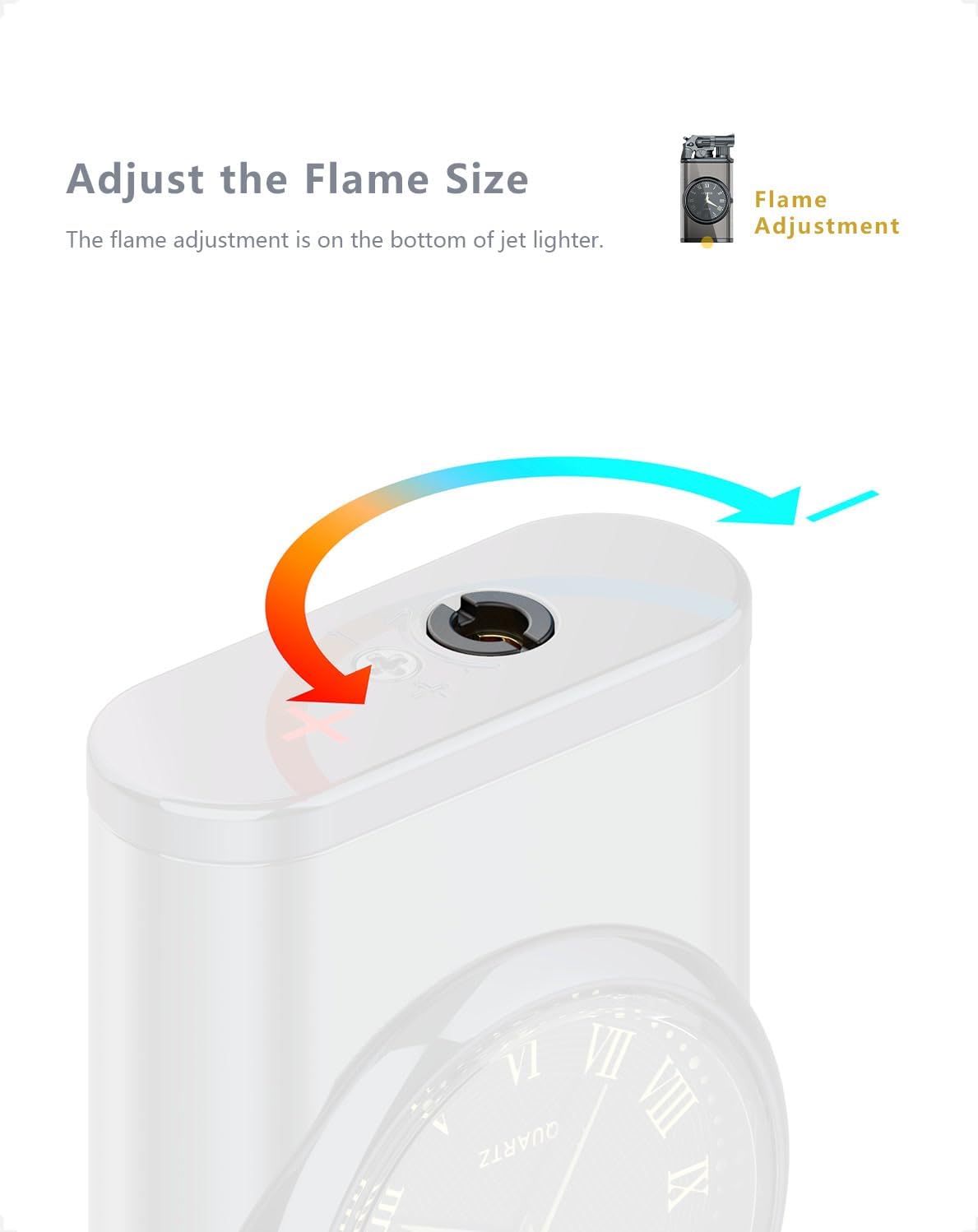 Vintage Gun Pistol Lighter, Cool Watch Lighter for Men, Dual Flame - Soft Flame & Torch Lighter