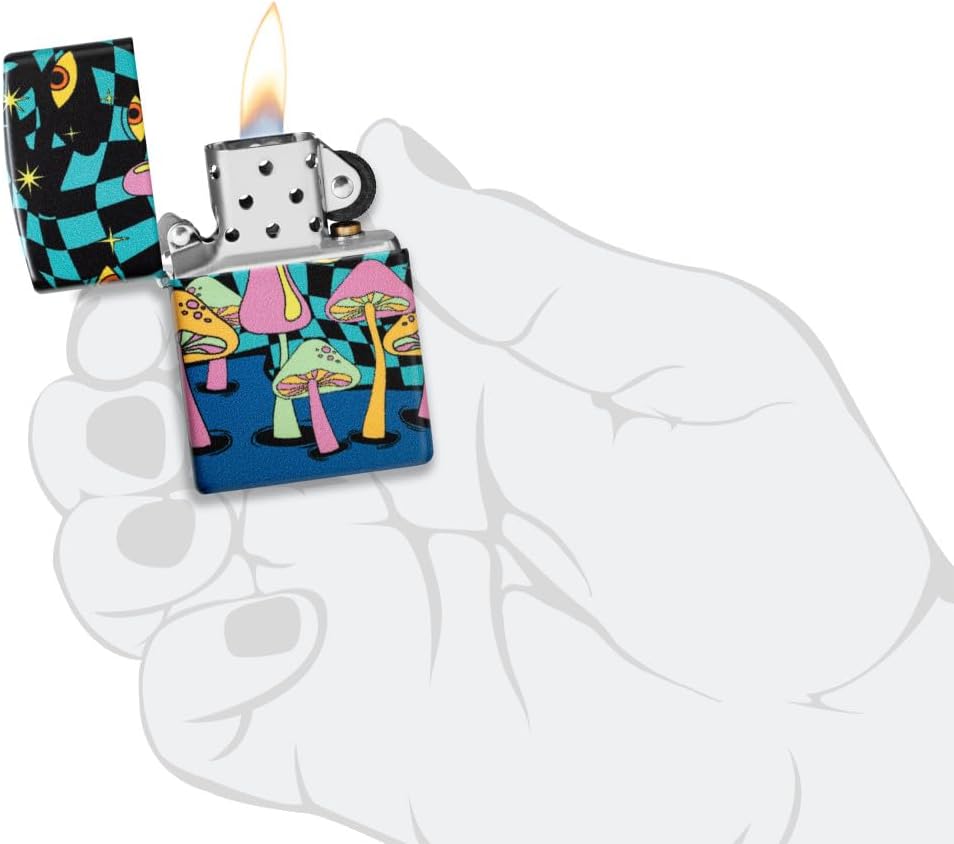 Zippo Mushroom Party Design Glow in The Dark Pocket Lighter