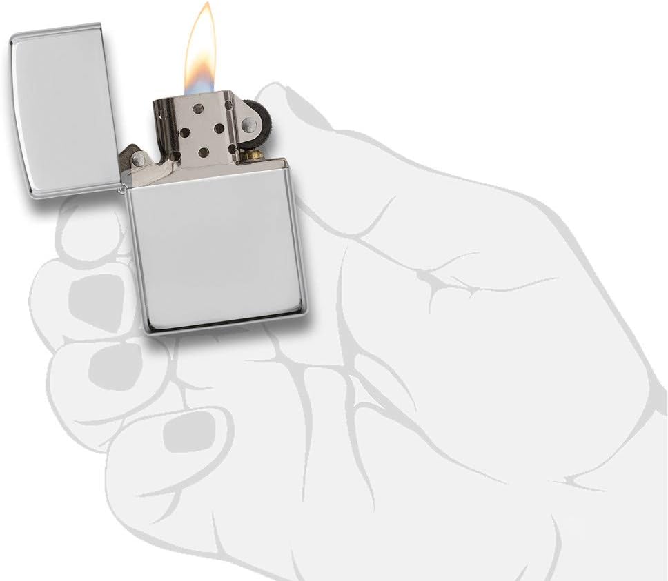 Zippo High Polish Sterling Armor Pocket Lighter, Silver