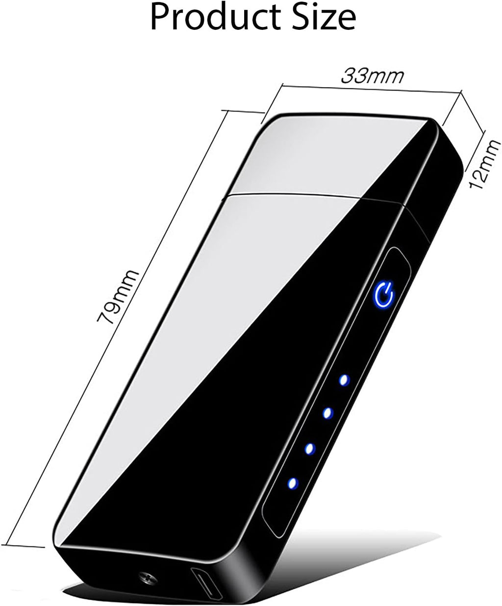 Spinning Arc Plasma Lighter - USB Rechargeable Electric Lighter with LED Display, Pocket- Size Design for Camping, Candles, Outdoor (ICY Black)