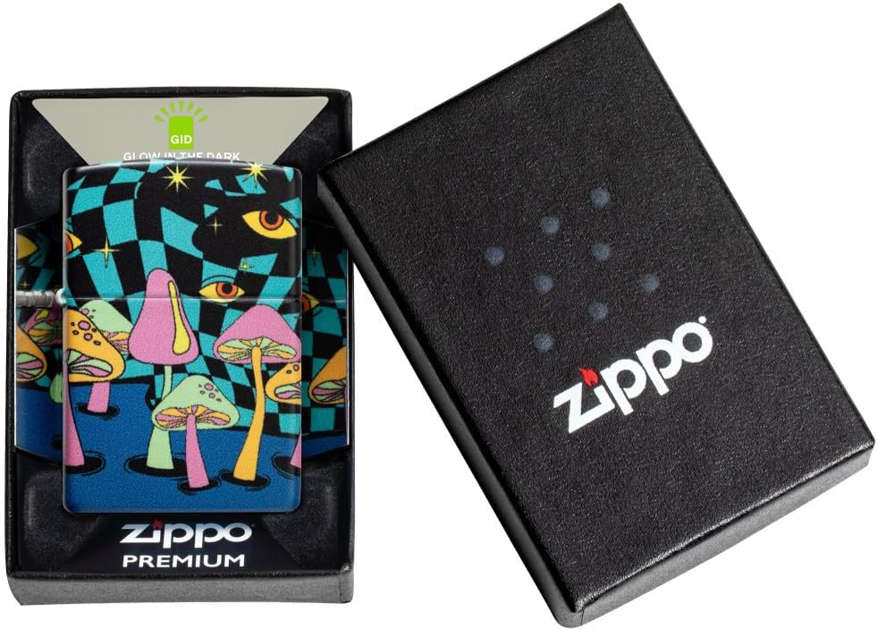 Zippo Mushroom Party Design Glow in The Dark Pocket Lighter