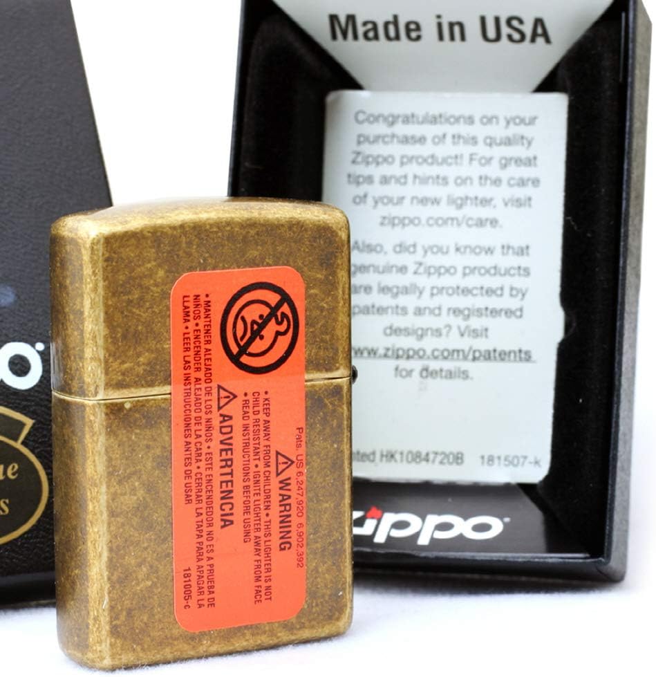 Personalized Groomsmen Zippo Lighter Perfect for Boyfriend, (Antique Brass)
