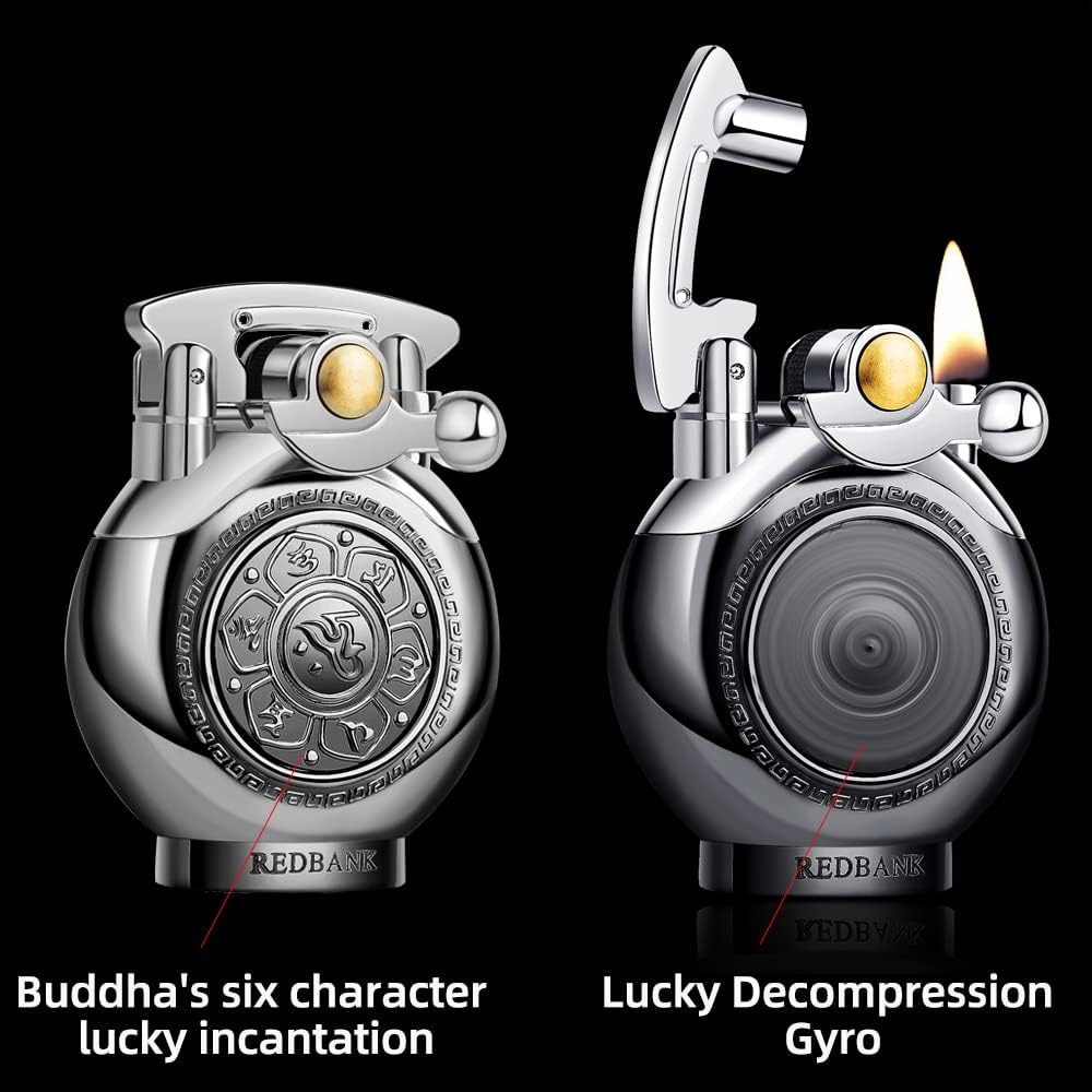 Pressure-Relief ,Relaxing Lighter,Anxiety Vintage Antique Lighter,Reusable Windproof Trench Cool Lighters ,Unique Birthday Gifts