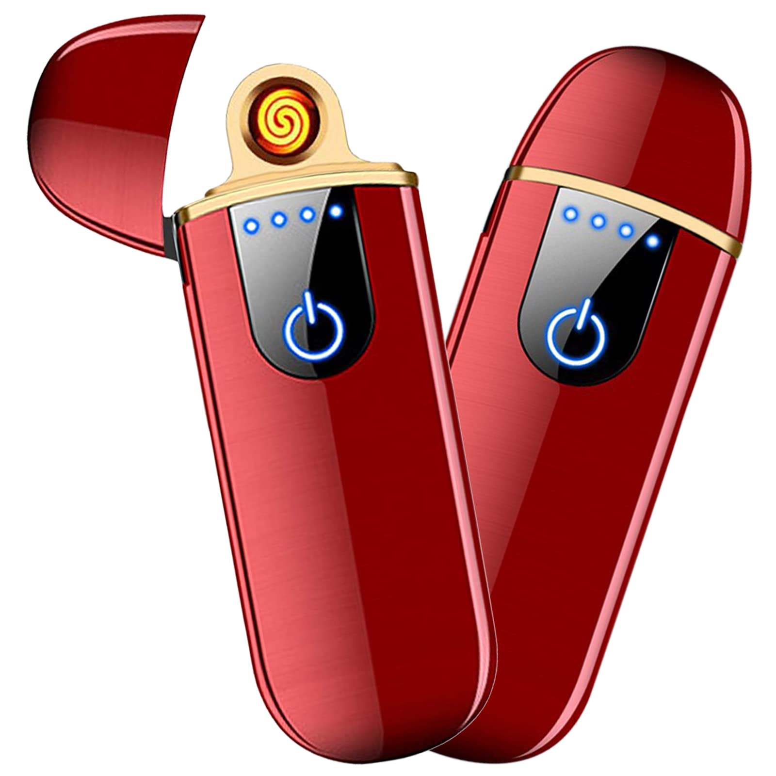 Electronic Lighter, Electric Lighter, Smart USB Rechargeable Lighter, Cool Lighters Portable Dual Sided Ignition Windproof Lightweight Plasma Lighter Boyfriends Father Gifts-Black