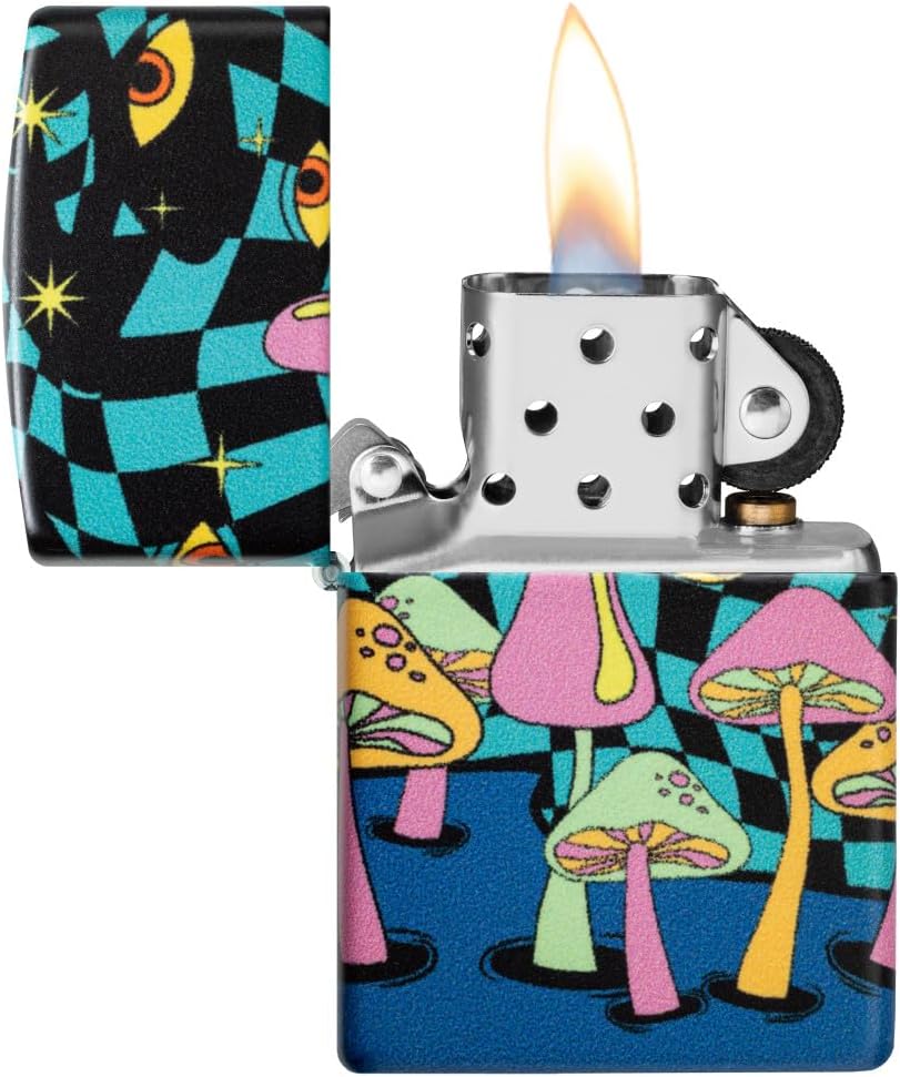 Zippo Mushroom Party Design Glow in The Dark Pocket Lighter