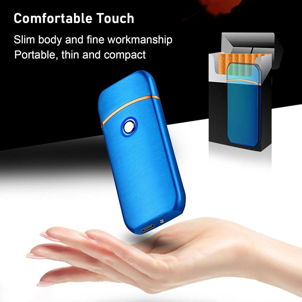 Electronic Lighter, Electric Lighter, Smart USB Rechargeable Lighter, Cool Lighters Portable Dual Sided Ignition Windproof Lightweight Plasma Lighter Boyfriends Father Gifts-Black