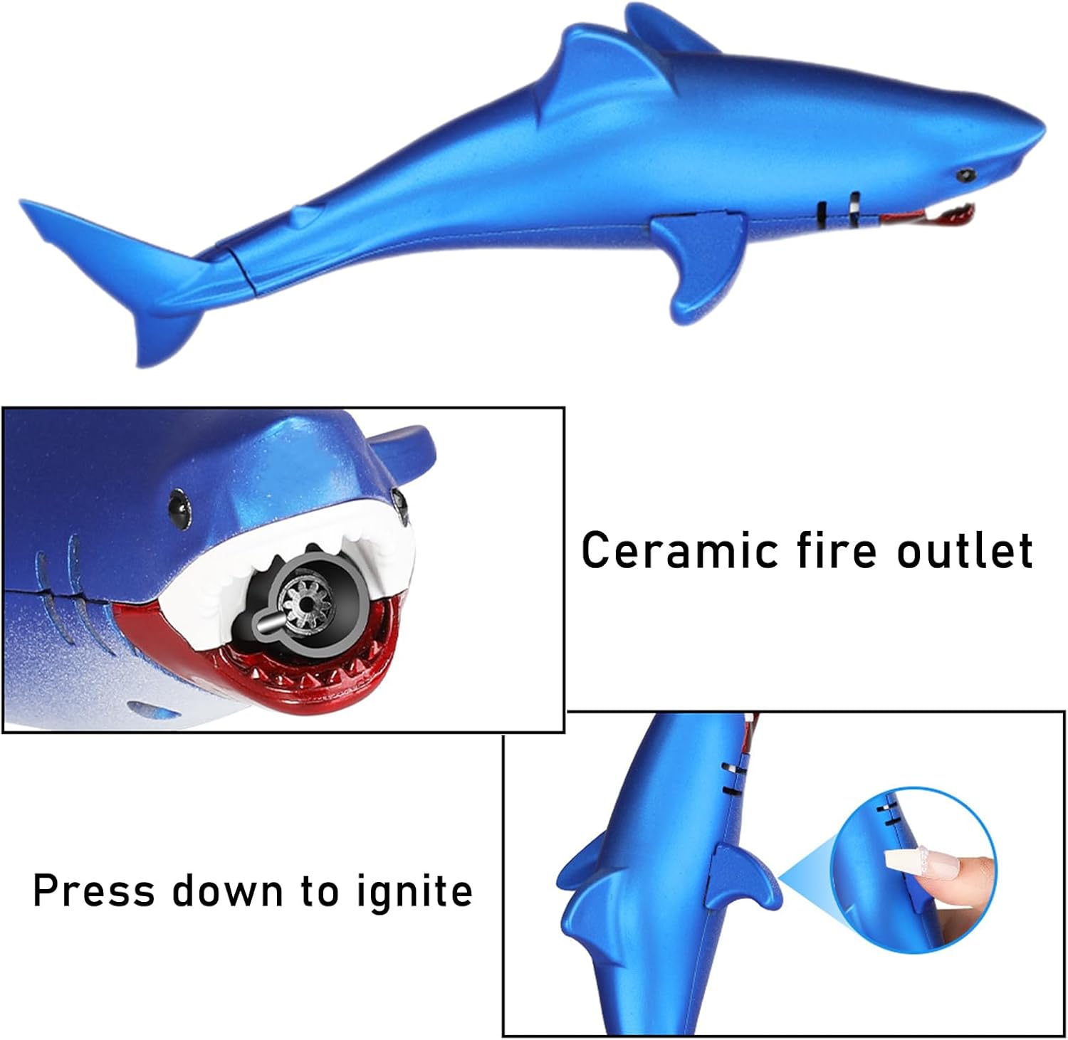 Torch Lighter – Fun Fish Shape Refillable Butane Lighter, Windproof Adjustable Blue Jet Flame Lighter for Outdoor Indoor, Unique Gift for Men & Women (Without Butane)-Gold