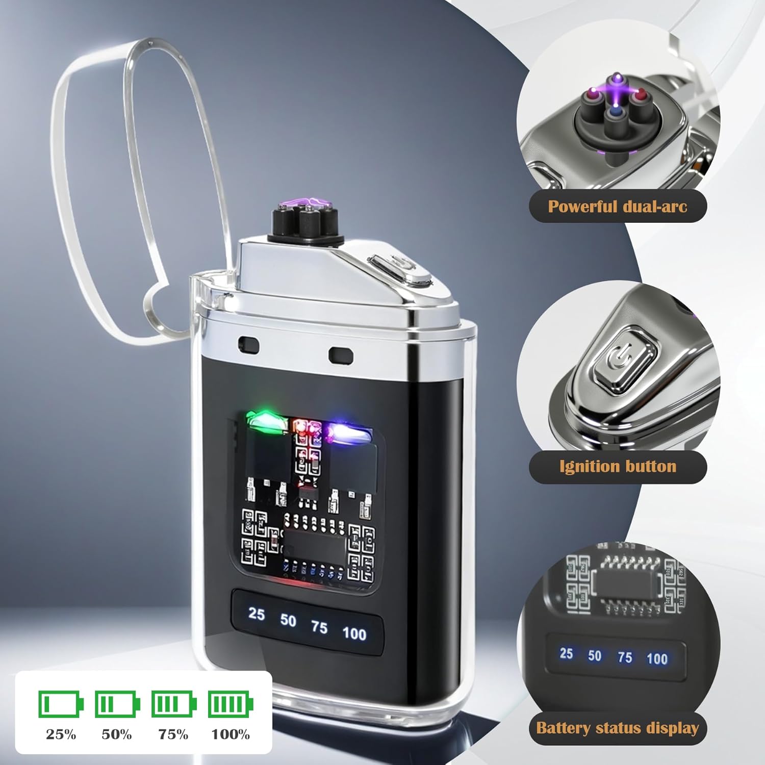 Electric Lighter Rechargeable Plasma Lighter Windproof Flameless Lighters USB Camping Survival Tactics Adventure Gear for Men