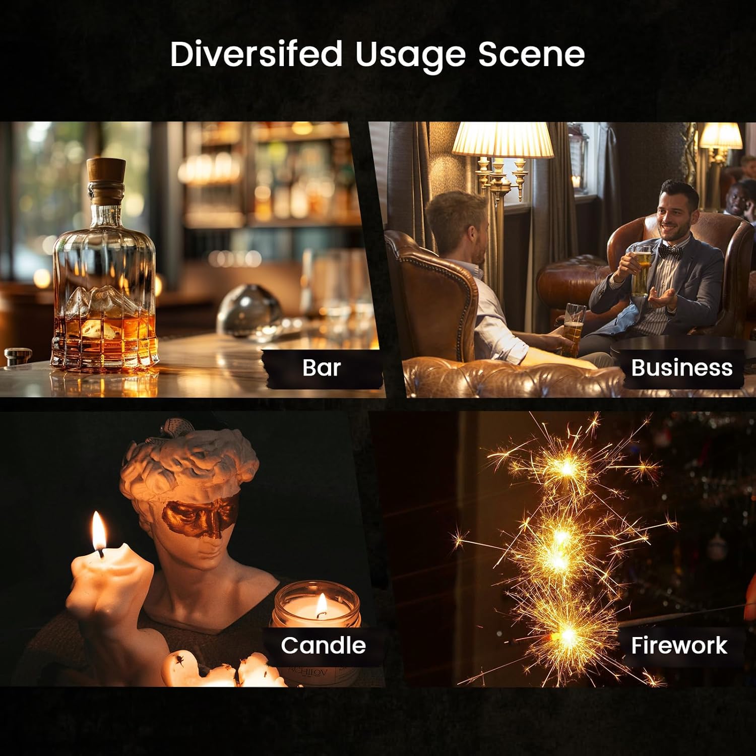 5-in-1 Torch Lighter with Cutter, Punch, Holder, and Draw Enhancer Tool, Triple Windproof Flame, All-in-one Lighter with Multi-Functional Accessory, Refillable Butane Lighter with Gift Box for Men