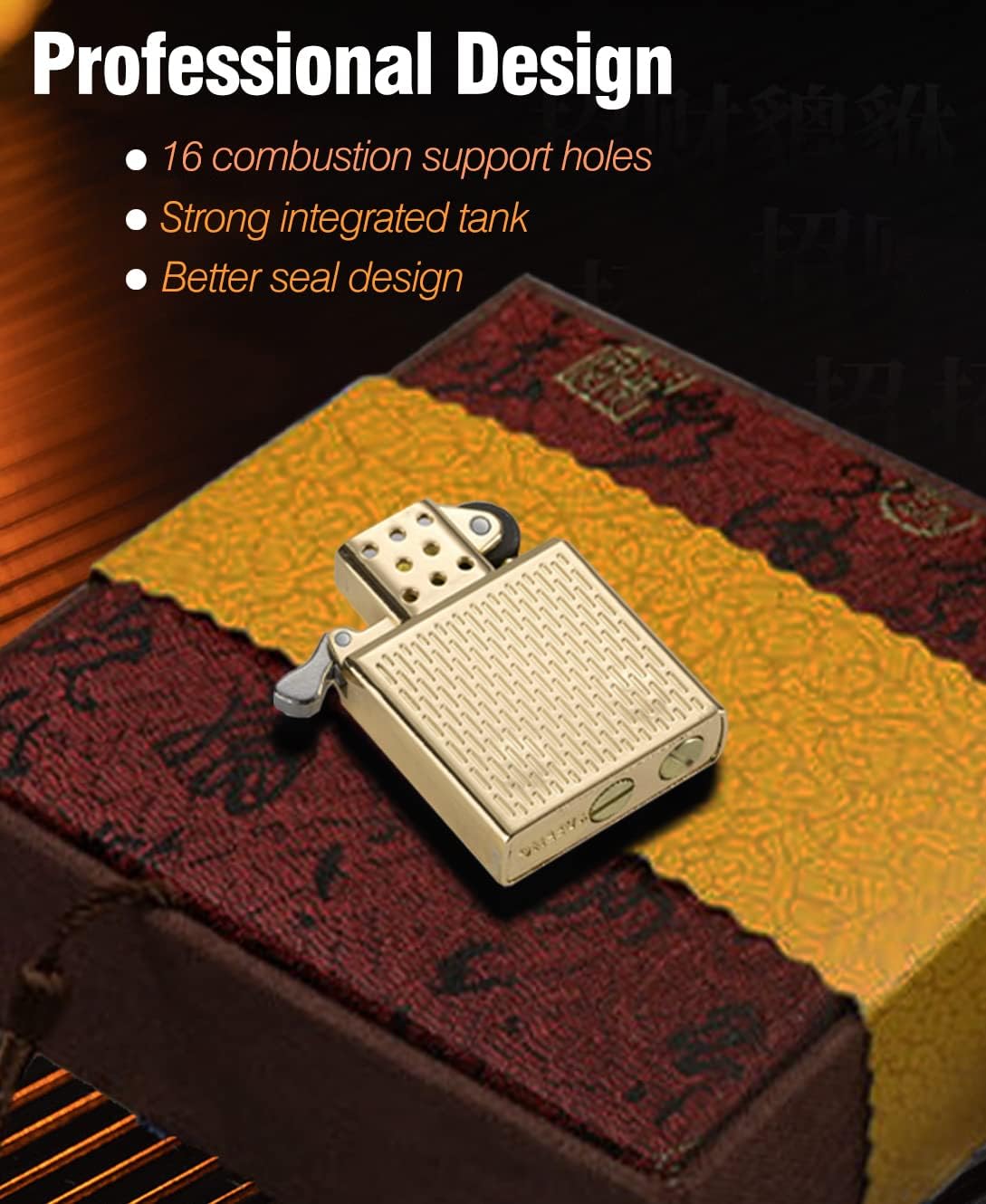 Cool Lighters, Windproof Carving Dragon Antique Lighter, Reusable Kerosene Grinding Wheel Lighter for Collection, Decorative, Gift, Present (Without Fuel) (Bronze)