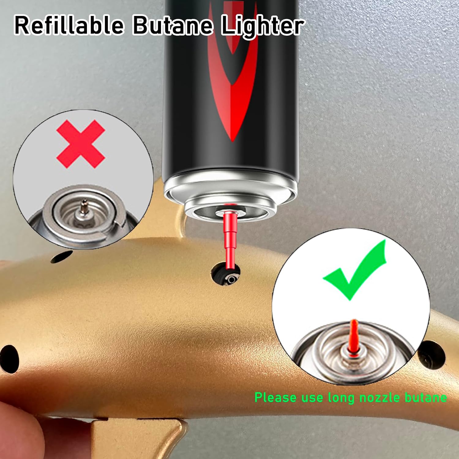 Torch Lighter – Fun Fish Shape Refillable Butane Lighter, Windproof Adjustable Blue Jet Flame Lighter for Outdoor Indoor, Unique Gift for Men & Women (Without Butane)-Gold