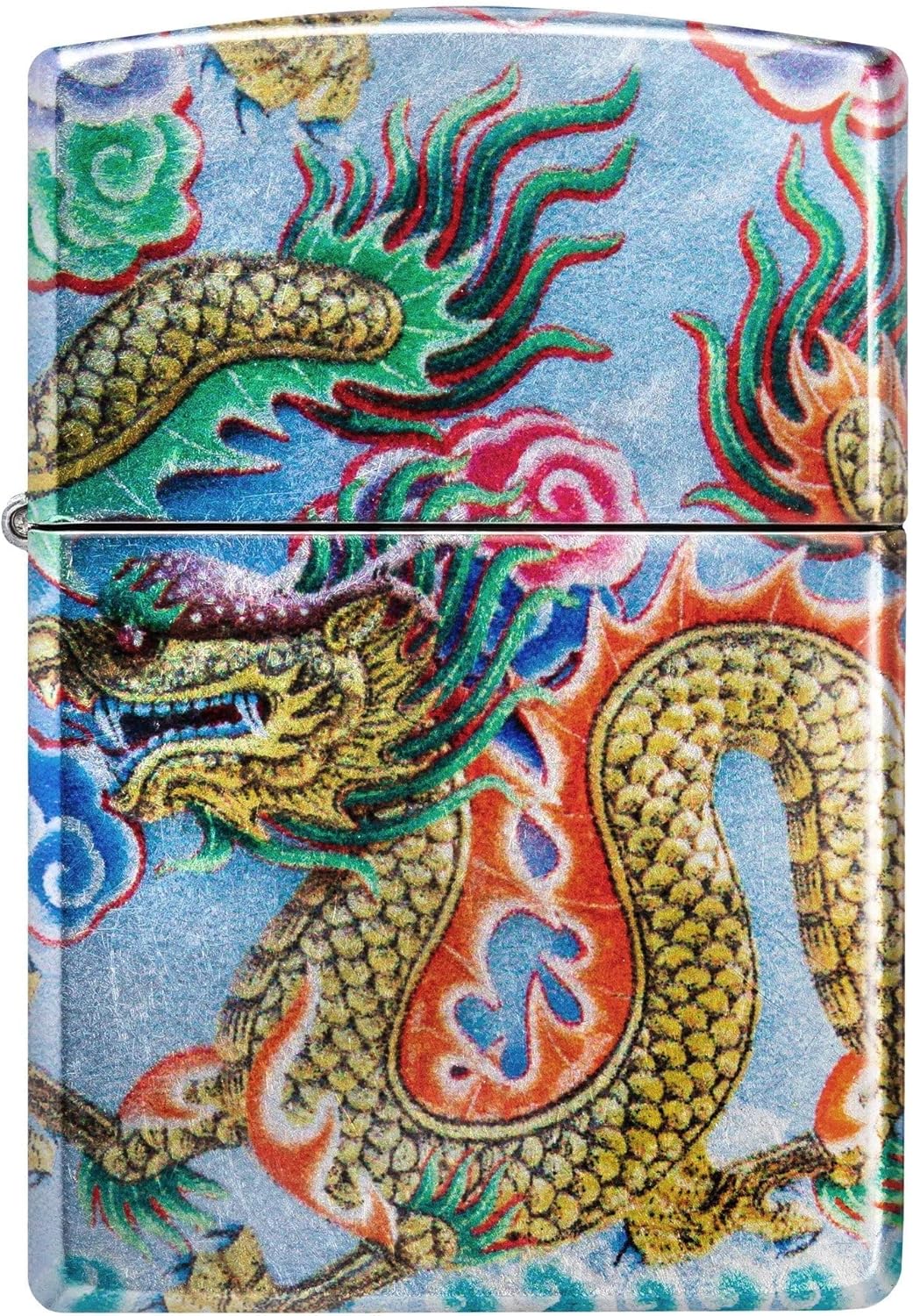 Zippo Lighter Colorful Dragon, Windproof, Custom Designed, Stainless Steel Body